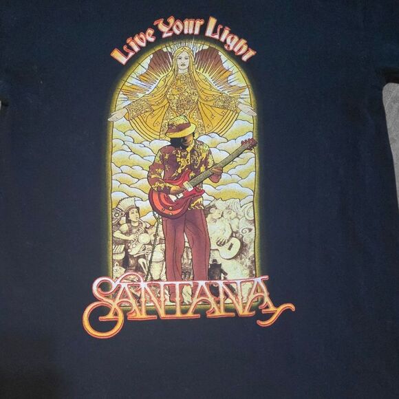 Santana Shirt World Tour Live Your Light Texas Graphic Tee 2008 Y2K M - Picture 3 of 8